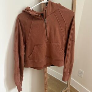 Rae Mode Rust Half-Zip Hooded Pullover